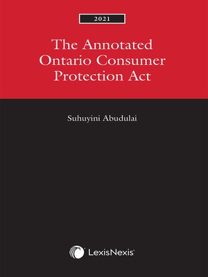cover image of Annotated Ontario Consumer Protection Act